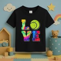 Funny Tennis Player Racket Tie Dye Love Toddler T-Shirt thumb 3