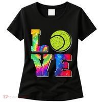Funny Tennis Player Racket Tie Dye Love Women's T-Shirt thumb 0