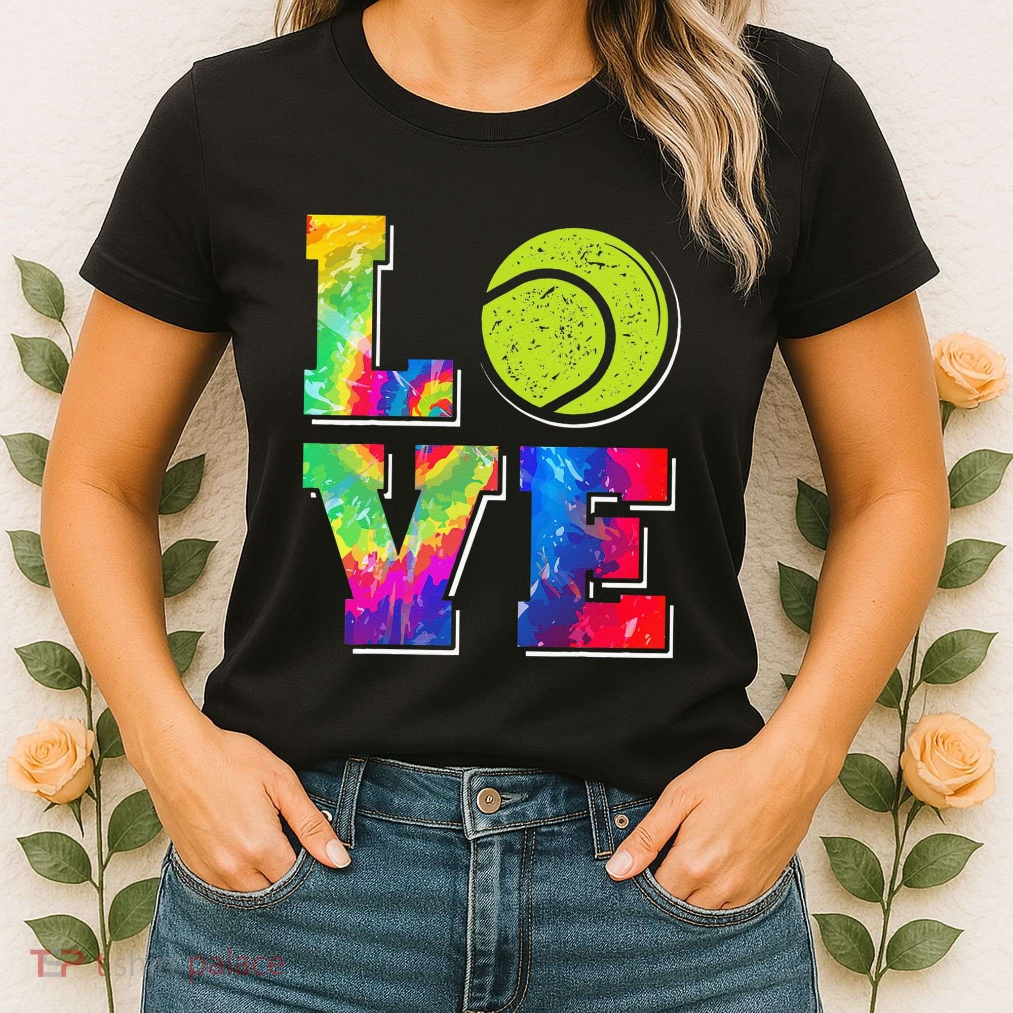 Funny Tennis Player Racket Tie Dye Love Women's T-Shirt