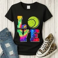 Funny Tennis Player Racket Tie Dye Love Women's T-Shirt thumb 3