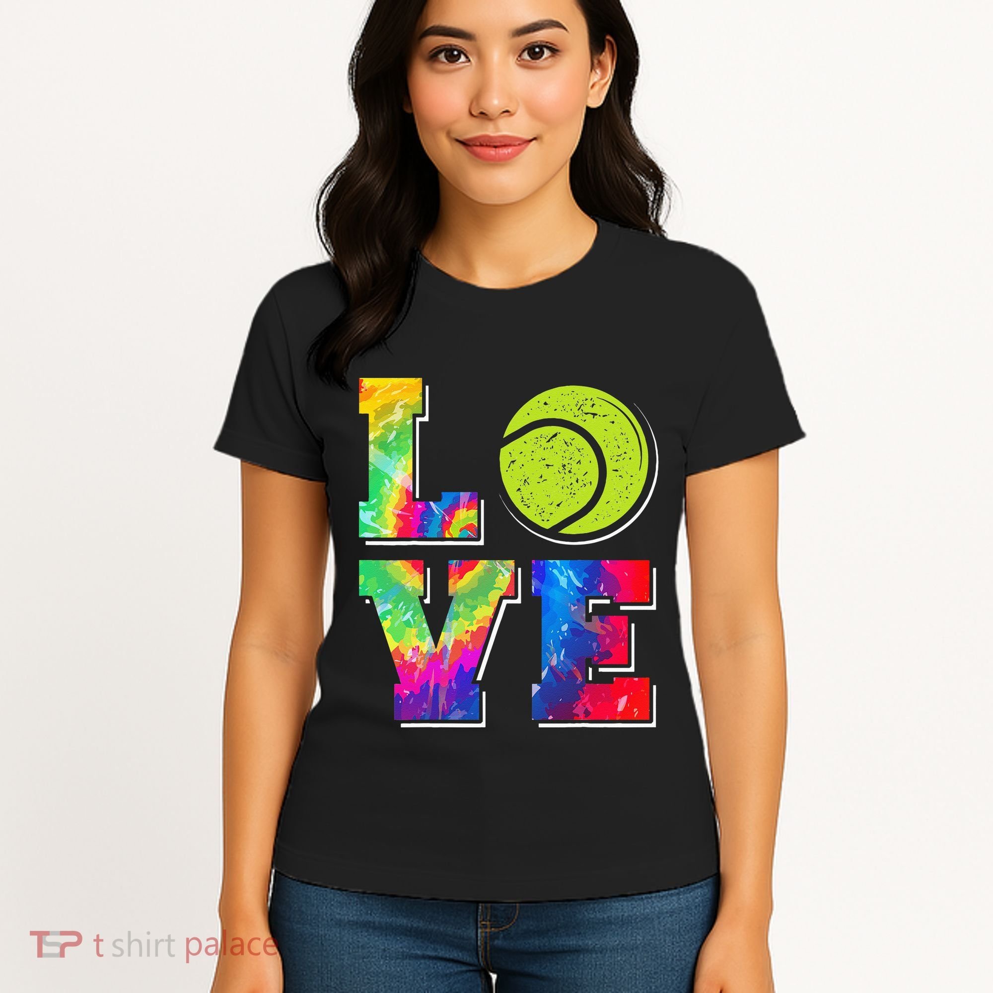 Funny Tennis Player Racket Tie Dye Love Women's T-Shirt