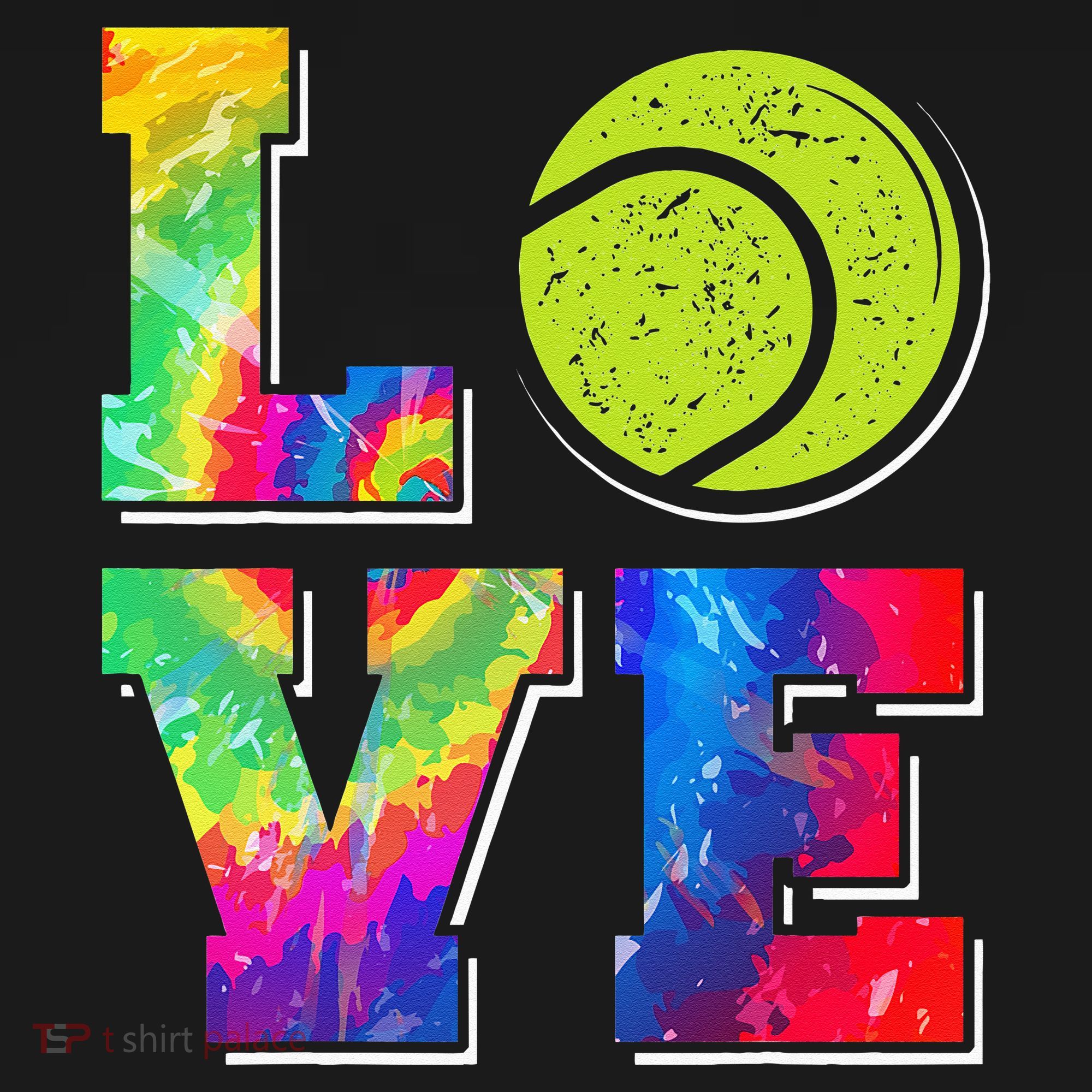 Funny Tennis Player Racket Tie Dye Love Kids Sweatshirt