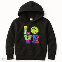 Funny Tennis Player Racket Tie Dye Love Kids Hoodie thumb 0