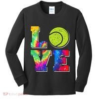 Funny Tennis Player Racket Tie Dye Love Kids Long Sleeve Shirt thumb 0