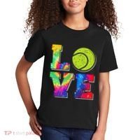 Funny Tennis Player Racket Tie Dye Love Kids T-Shirt thumb 2
