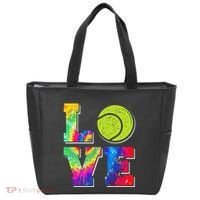 Funny Tennis Player Racket Tie Dye Love Tote Bag thumb 0