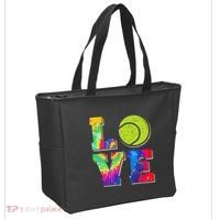 Funny Tennis Player Racket Tie Dye Love Tote Bag thumb 2