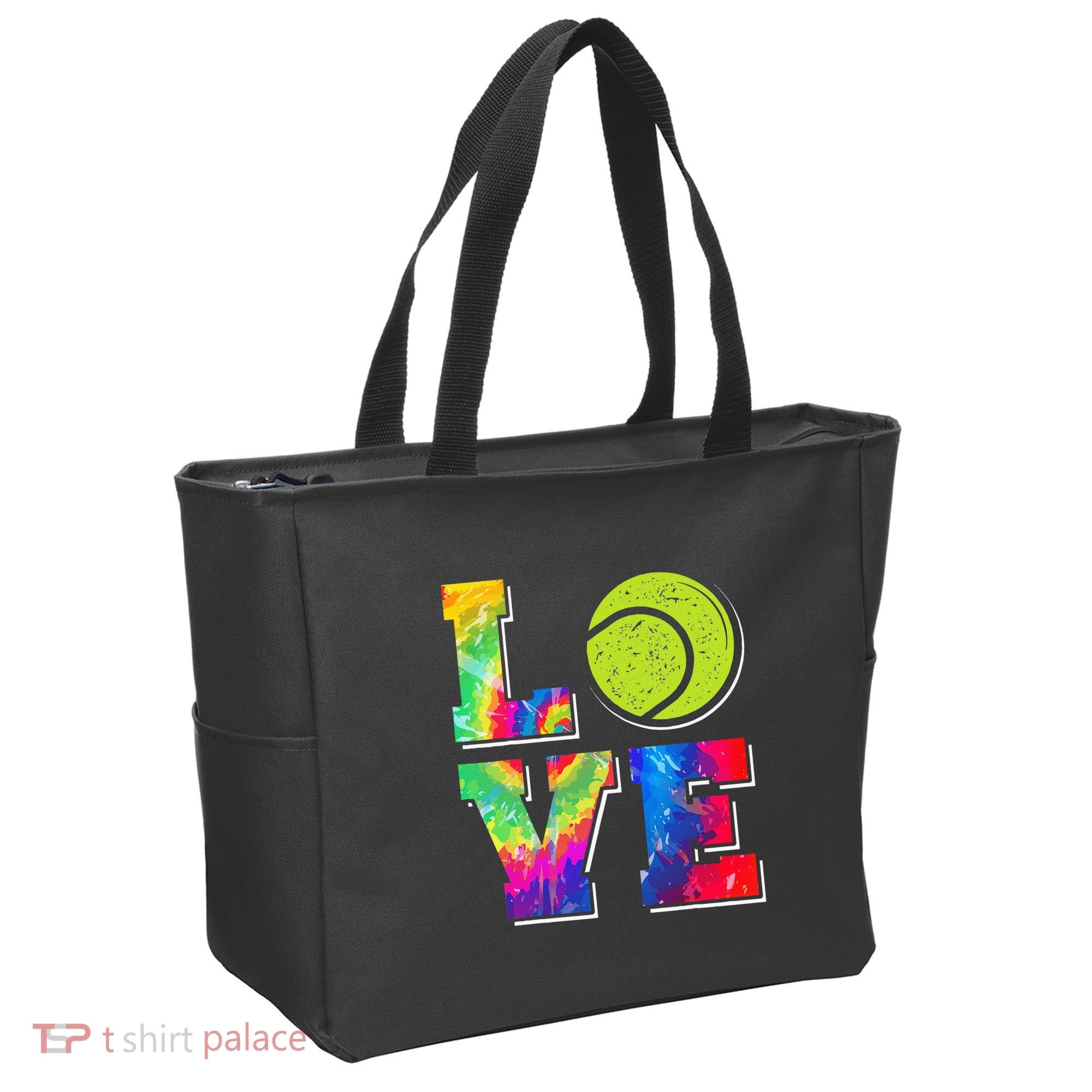 Funny Tennis Player Racket Tie Dye Love Tote Bag