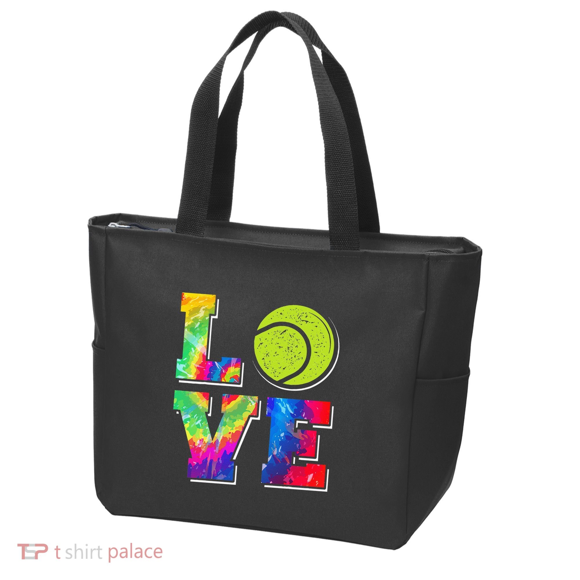 Funny Tennis Player Racket Tie Dye Love Tote Bag