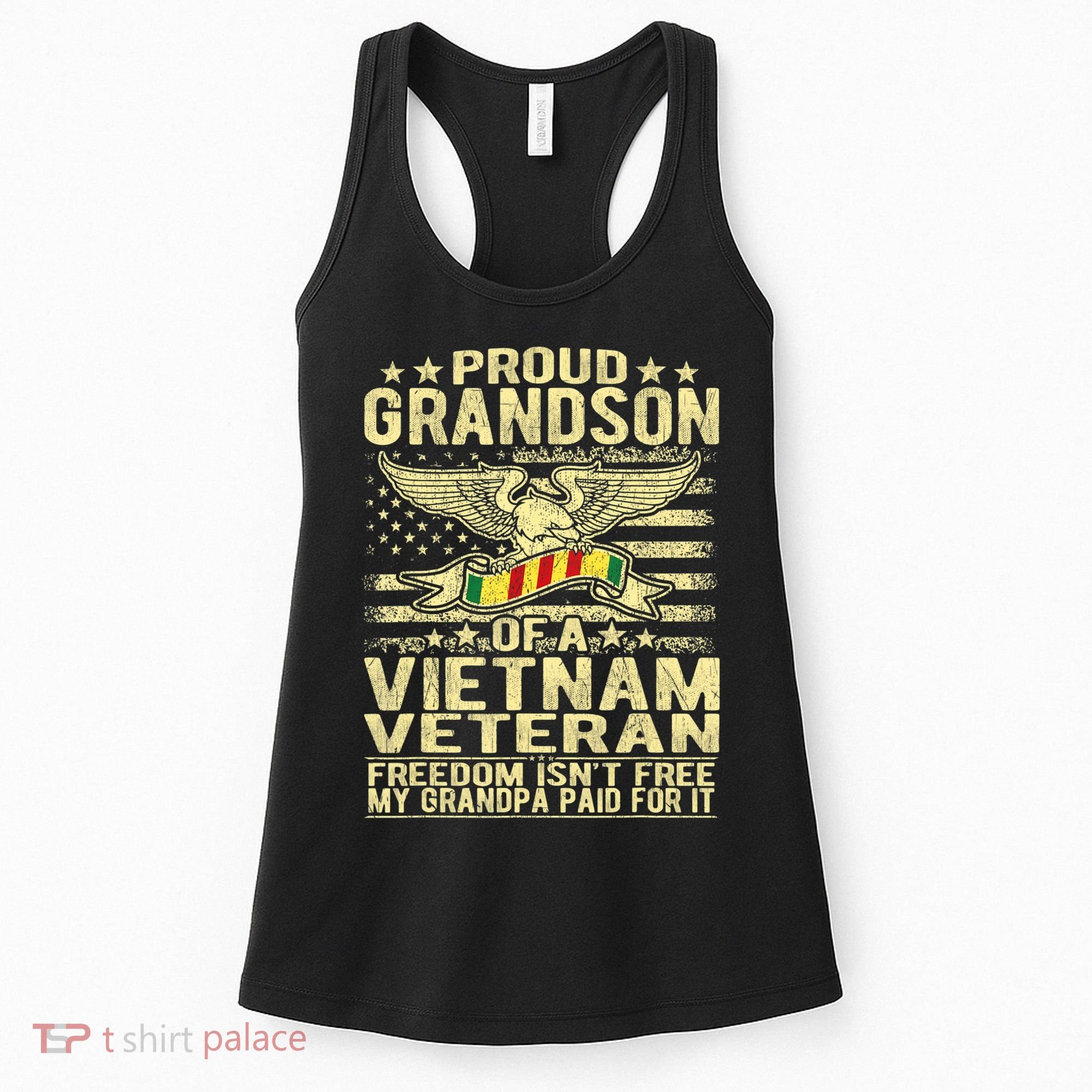 Freedom Tee Proud Grandson Of A Vietnam Veteran Grandpa Women's Tank Top