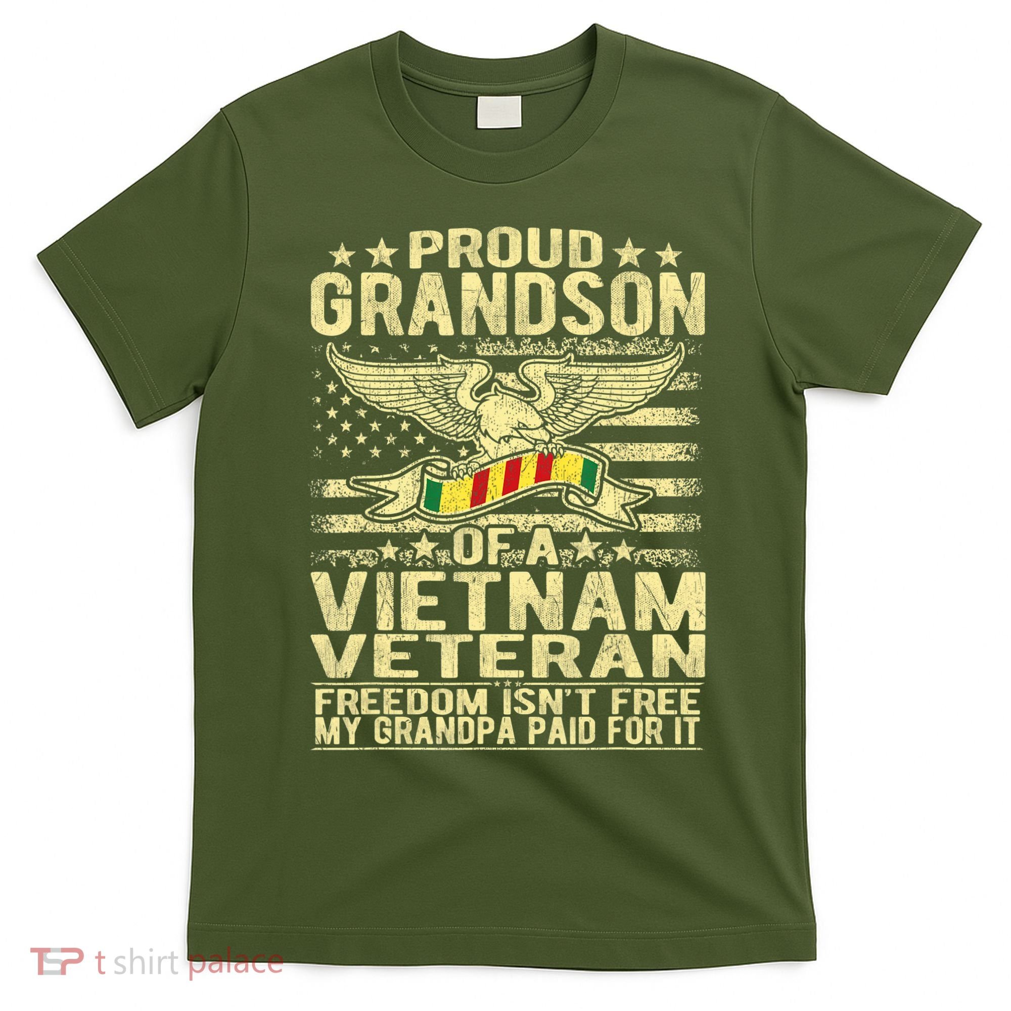 Freedom Tee Proud Grandson Of A Vietnam Veteran Grandpa T-Shirt