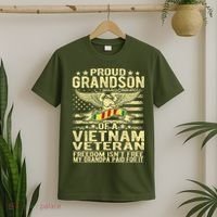 Freedom Tee Proud Grandson Of A Vietnam Veteran Grandpa T-Shirt thumb 2