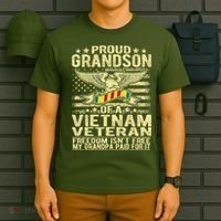 Freedom Tee Proud Grandson Of A Vietnam Veteran Grandpa T-Shirt thumb 6