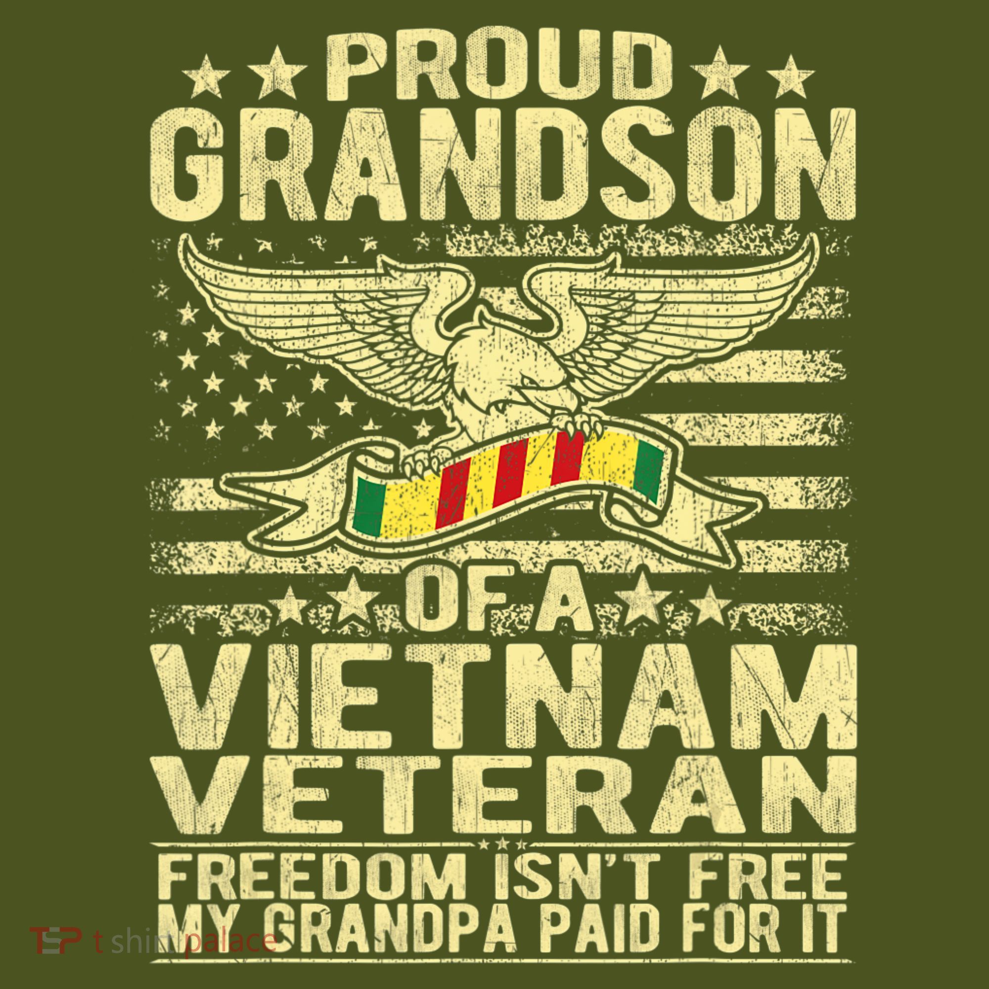 Freedom Tee Proud Grandson Of A Vietnam Veteran Grandpa T-Shirt