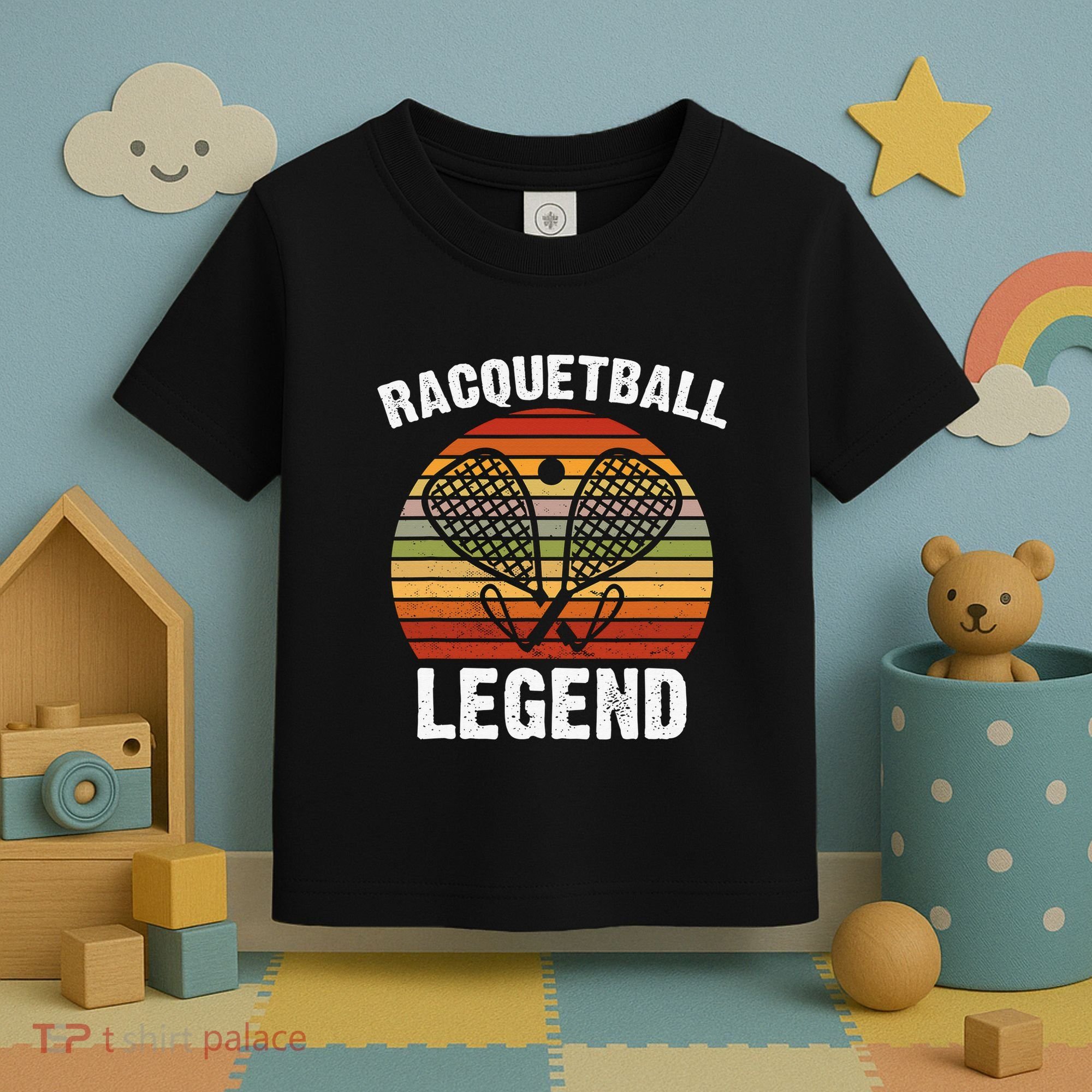 Funny Tennis Player Racket Ball Game Gift Toddler T-Shirt
