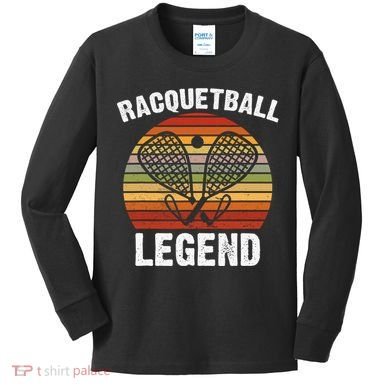 Funny Tennis Player Racket Ball Game Gift Kids Long Sleeve Shirt