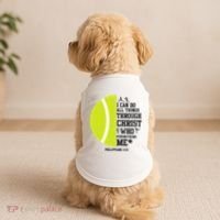 Funny Tennis Player Racket I Can Do All The Things Through Doggie Tank thumb 2