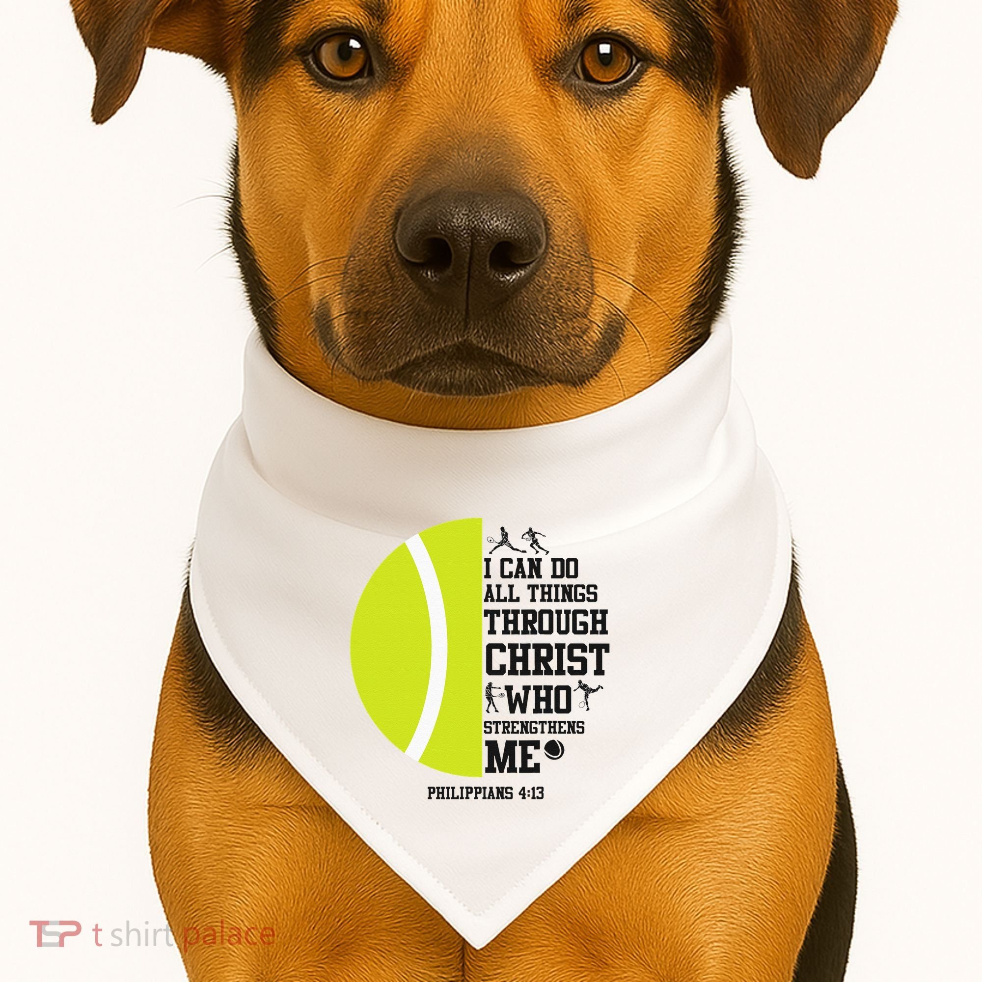 Funny Tennis Player Racket I Can Do All The Things Through USA-Made Doggie Bandana