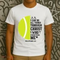 Funny Tennis Player Racket I Can Do All The Things Through T-Shirt thumb 3