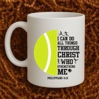 Funny Tennis Player Racket I Can Do All The Things Through Coffee Mug thumb 2