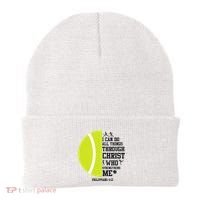 Funny Tennis Player Racket I Can Do All The Things Through Beanie thumb 0