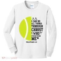 Funny Tennis Player Racket I Can Do All The Things Through Kids Long Sleeve Shirt thumb 0