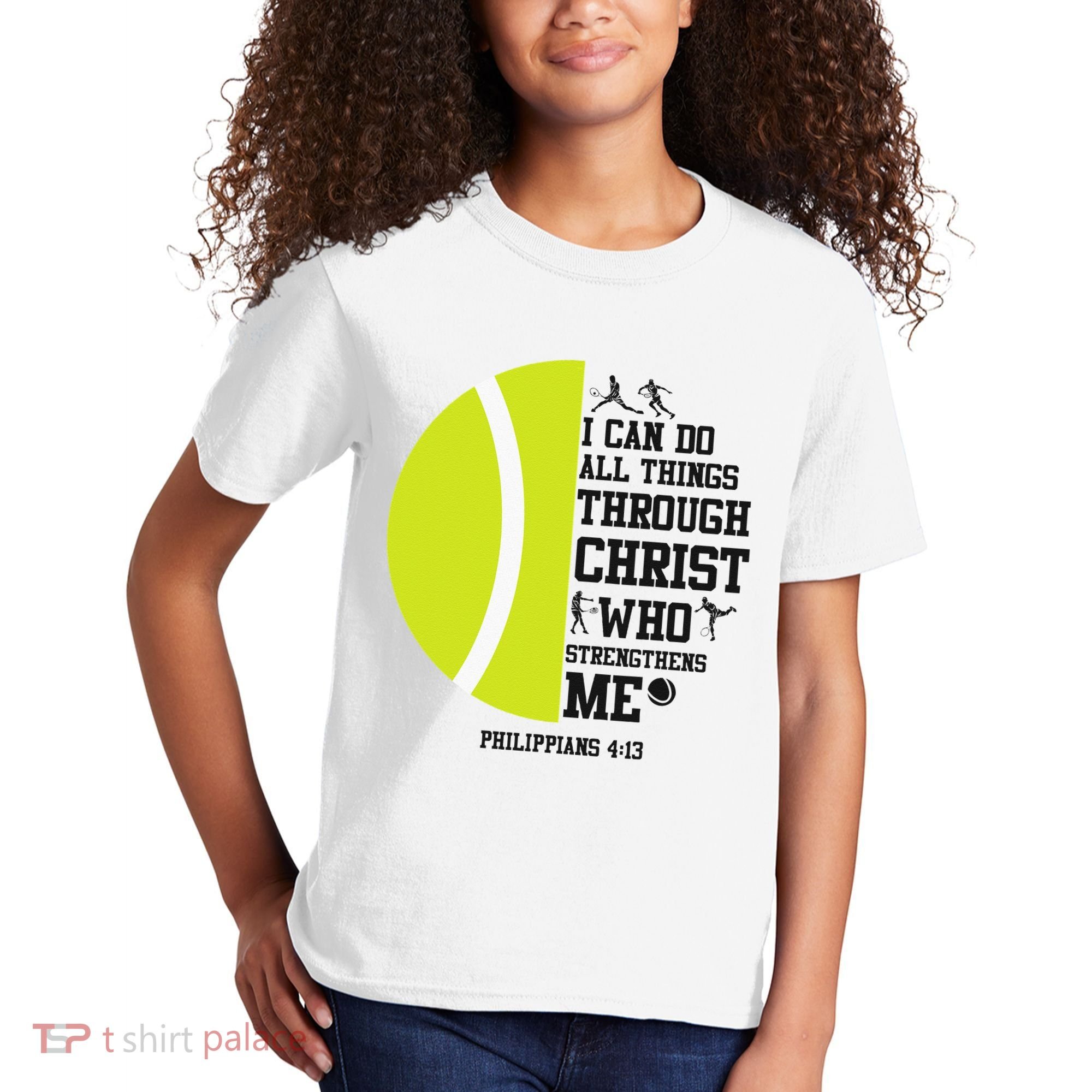 Funny Tennis Player Racket I Can Do All The Things Through Kids T-Shirt