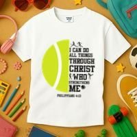 Funny Tennis Player Racket I Can Do All The Things Through Kids T-Shirt thumb 3