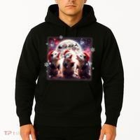 Funny Three Possum Moon Christmas Opossum Santa Hat Hoodie thumb 2