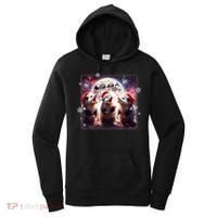Funny Three Possum Moon Christmas Opossum Santa Hat Women's Hoodie thumb 0