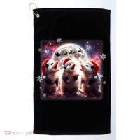 Funny Three Possum Moon Christmas Opossum Santa Hat Golf Towel thumb 0