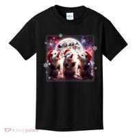 Funny Three Possum Moon Christmas Opossum Santa Hat Kids T-Shirt thumb 0