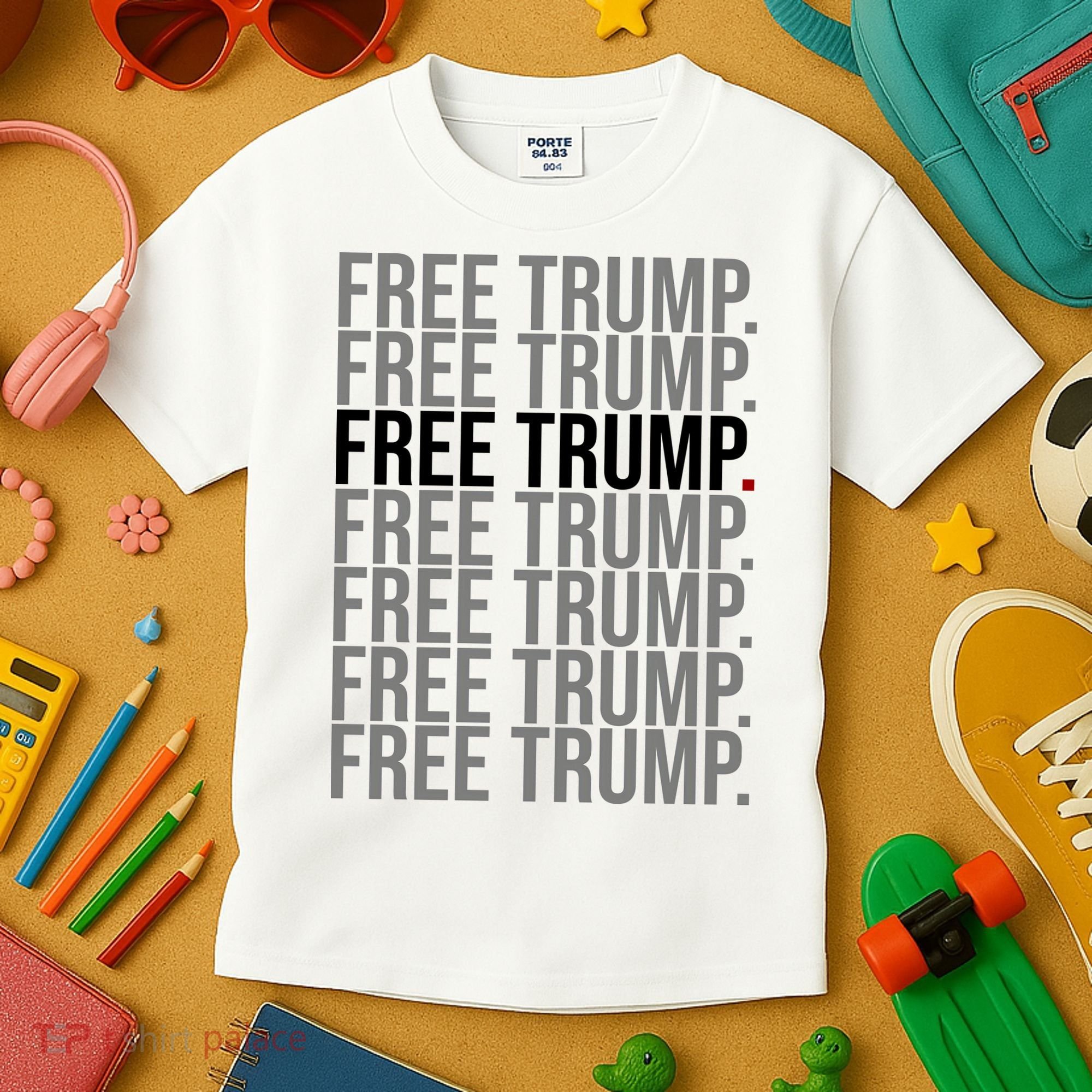Free Trump Pro Republican Political Kids T-Shirt