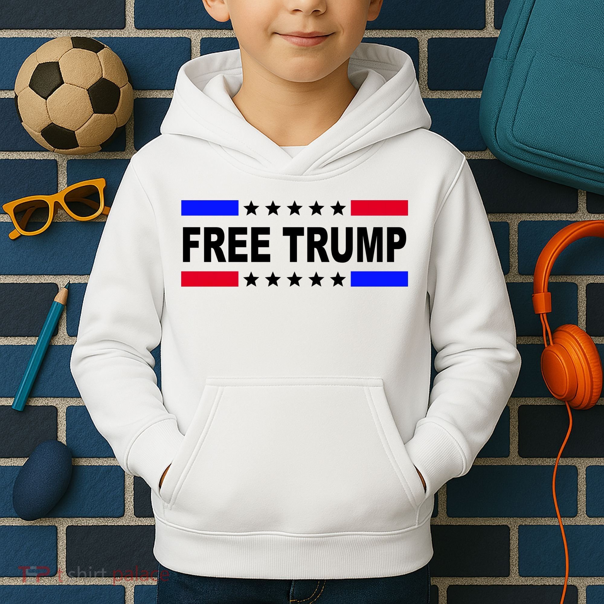 Free Trump Pro Donald Trump USA Election Kids Hoodie