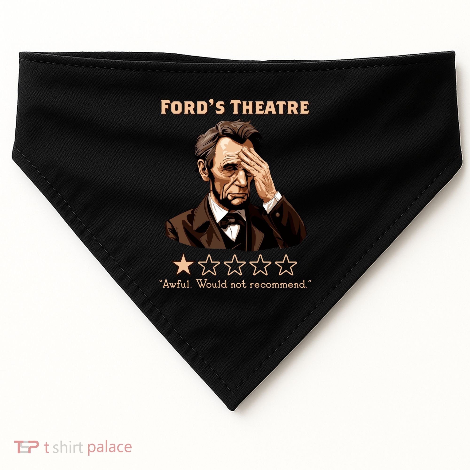 Fords Theater Presidential History Abe Lincoln Funny USA-Made Doggie Bandana