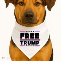 Free Trump Pro Donald Trump Election USA-Made Doggie Bandana thumb 1