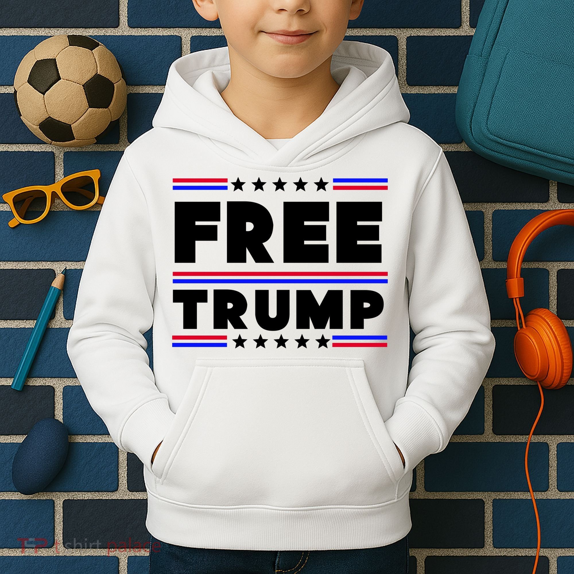 Free Trump Pro Donald Trump Election Kids Hoodie