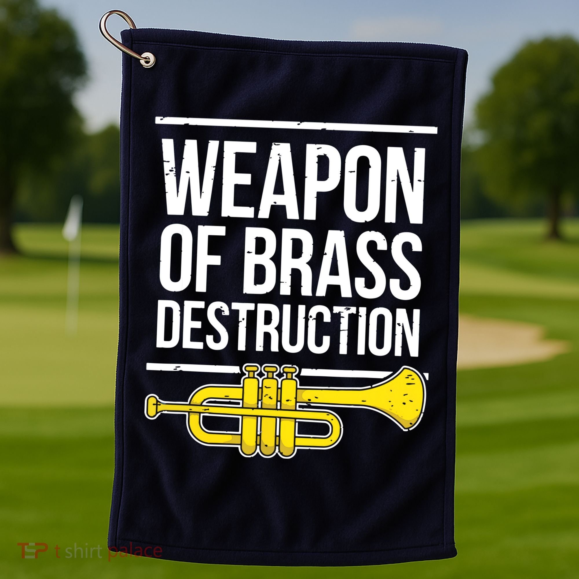 Funny Trumpet Player Marching Band Trumpeter Brass Player Golf Towel