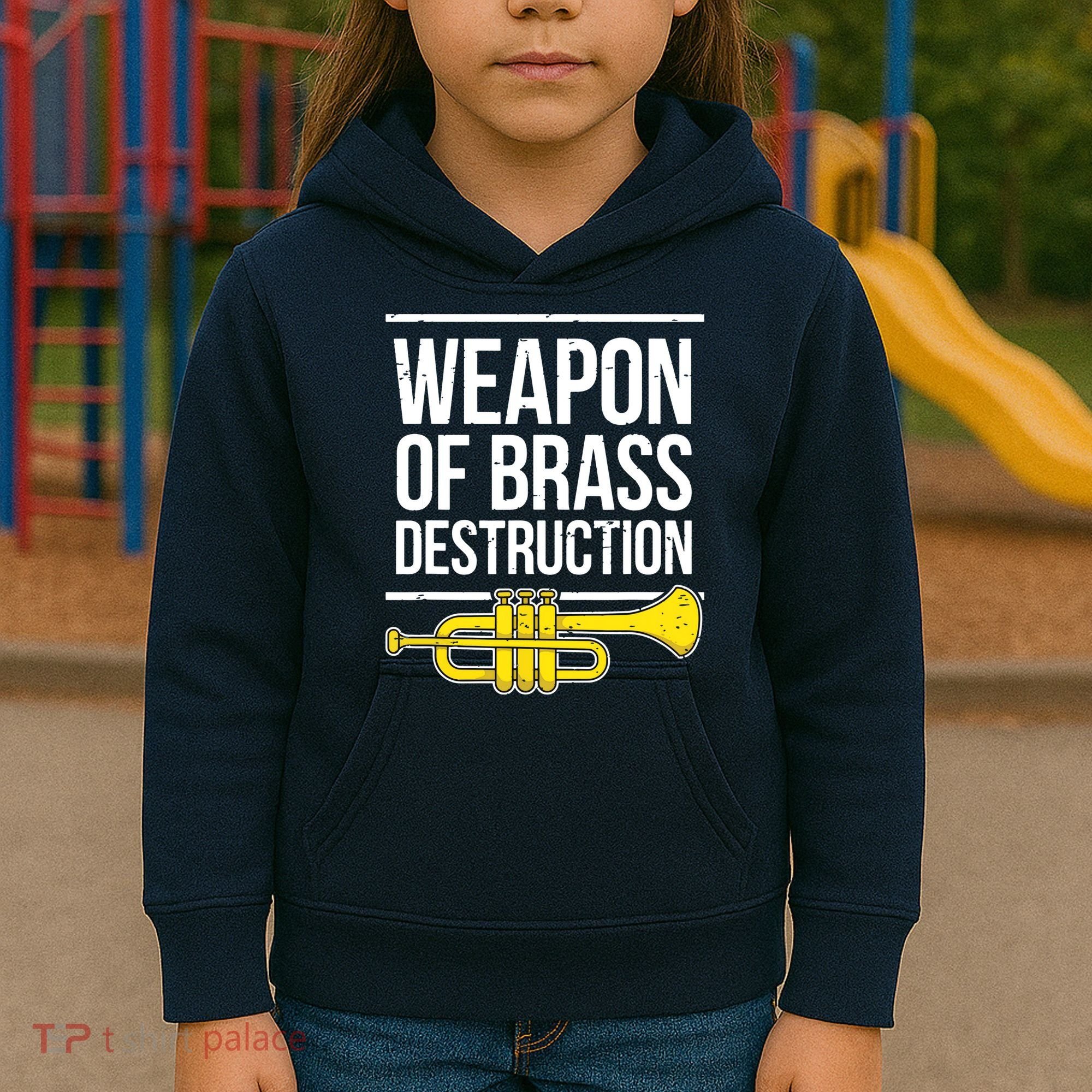Funny Trumpet Player Marching Band Trumpeter Brass Player Kids Hoodie