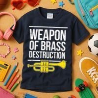 Funny Trumpet Player Marching Band Trumpeter Brass Player Kids T-Shirt thumb 3