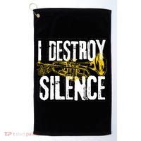 Funny Trumpet Player Marching Band Silence Destroyer Gift Golf Towel thumb 0