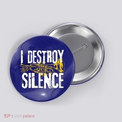 Funny Trumpet Player Marching Band Silence Destroyer Gift Button