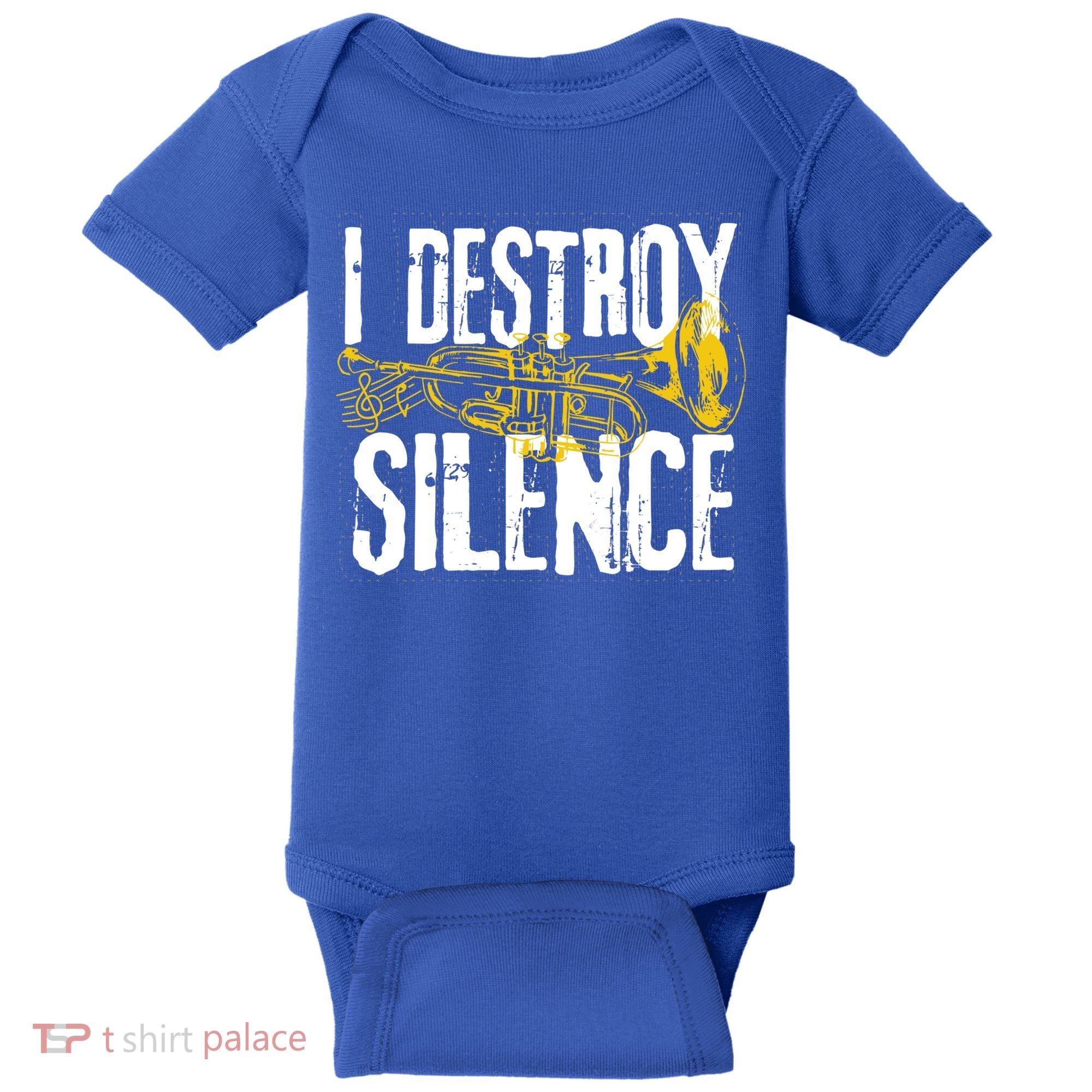 Funny Trumpet Player Marching Band Silence Destroyer Gift Baby Bodysuit