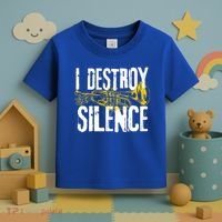 Funny Trumpet Player Marching Band Silence Destroyer Gift Toddler T-Shirt thumb 3