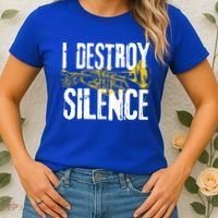 Funny Trumpet Player Marching Band Silence Destroyer Gift Women's T-Shirt thumb 2