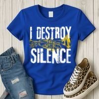 Funny Trumpet Player Marching Band Silence Destroyer Gift Women's T-Shirt thumb 3