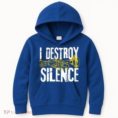Funny Trumpet Player Marching Band Silence Destroyer Gift Kids Hoodie