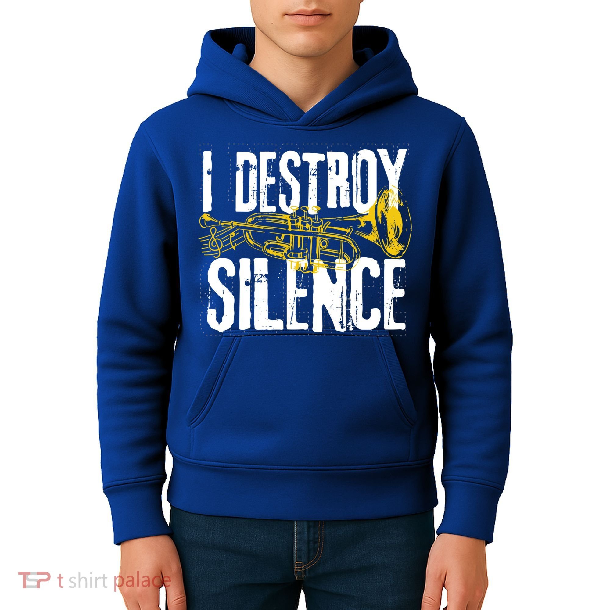 Funny Trumpet Player Marching Band Silence Destroyer Gift Kids Hoodie