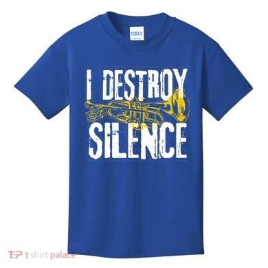Funny Trumpet Player Marching Band Silence Destroyer Gift Kids T-Shirt
