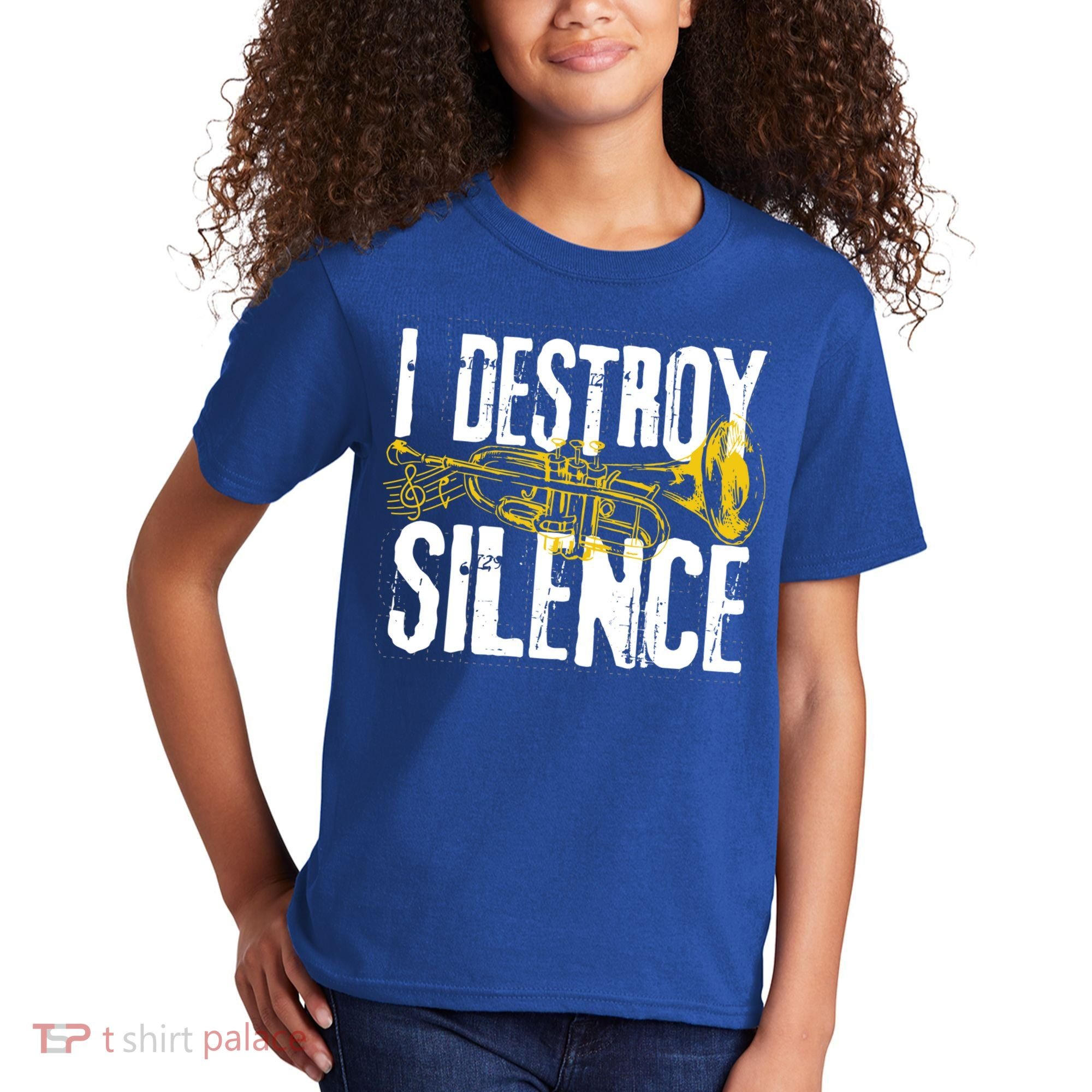 Funny Trumpet Player Marching Band Silence Destroyer Gift Kids T-Shirt